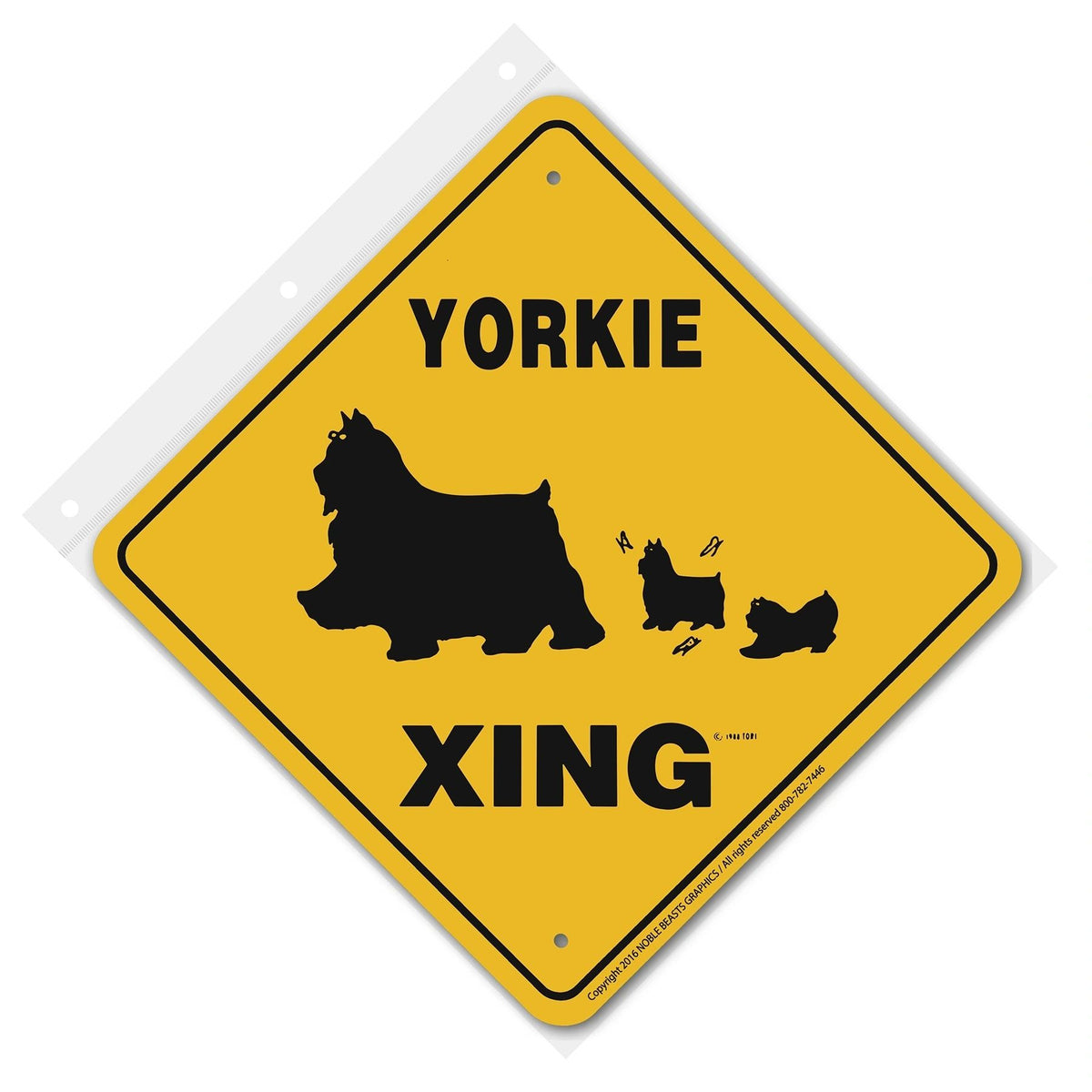 Yorkie Xing Sign Aluminum 12 in X 12 in #20530