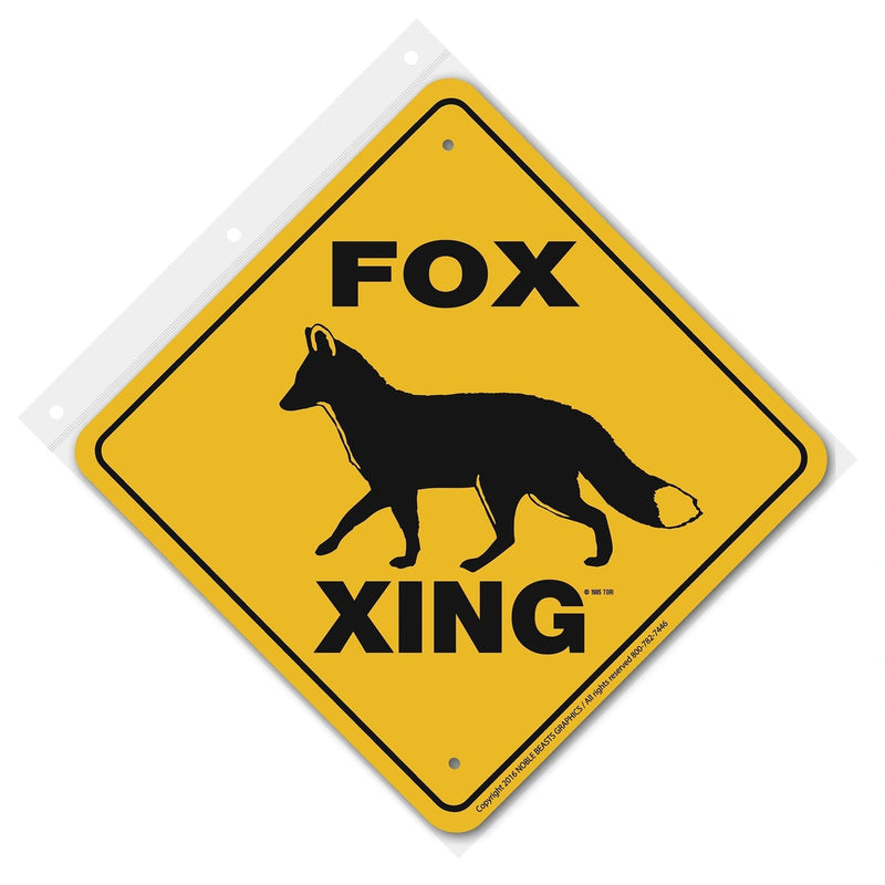 Fox Xing Sign Aluminum 12 in X 12 in #20687