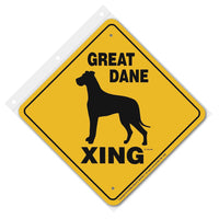 Great Dane (Natural) Xing Sign Aluminum 12 in X 12 in #20871