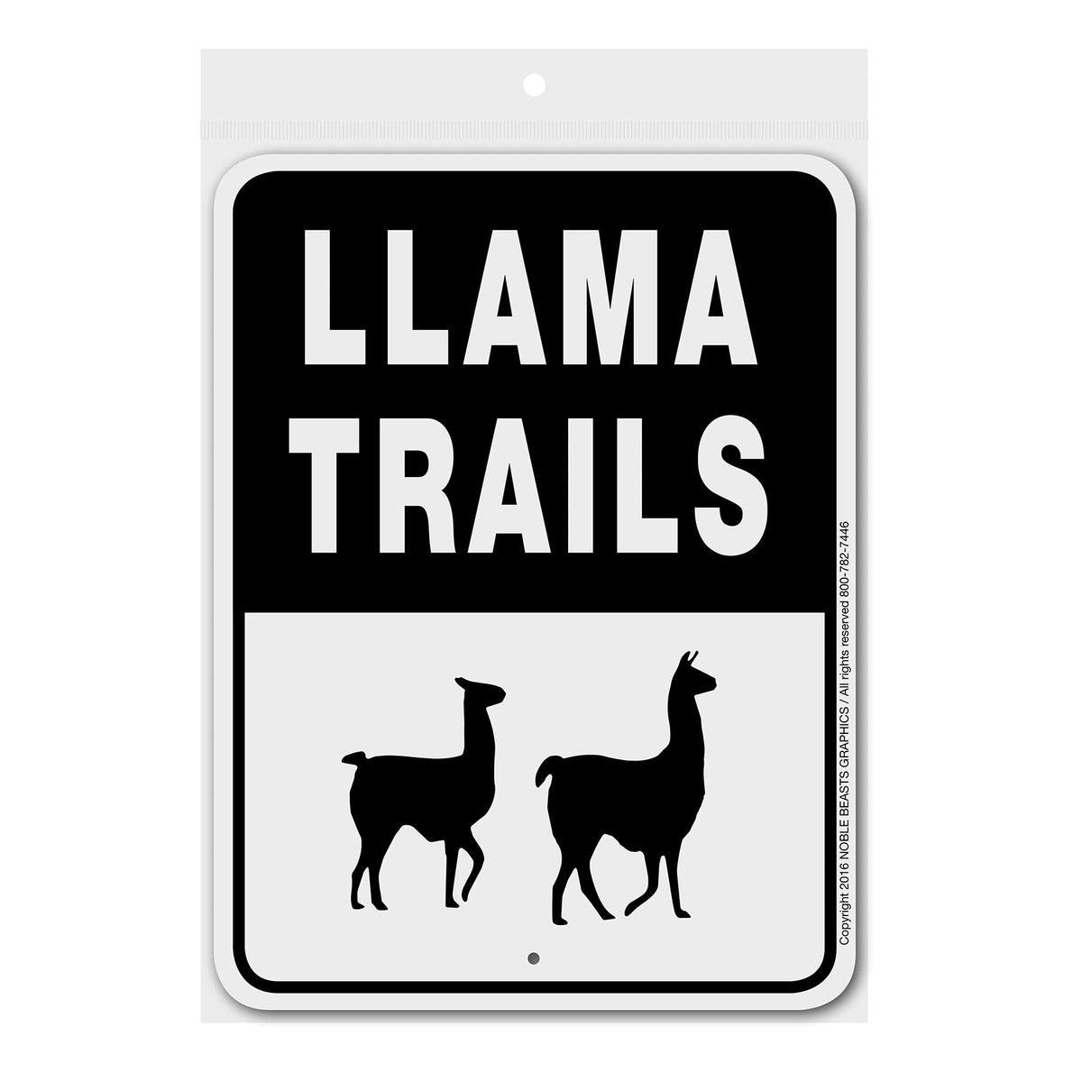 Llama Trails Sign Aluminum 12 in X 9 in #3245370