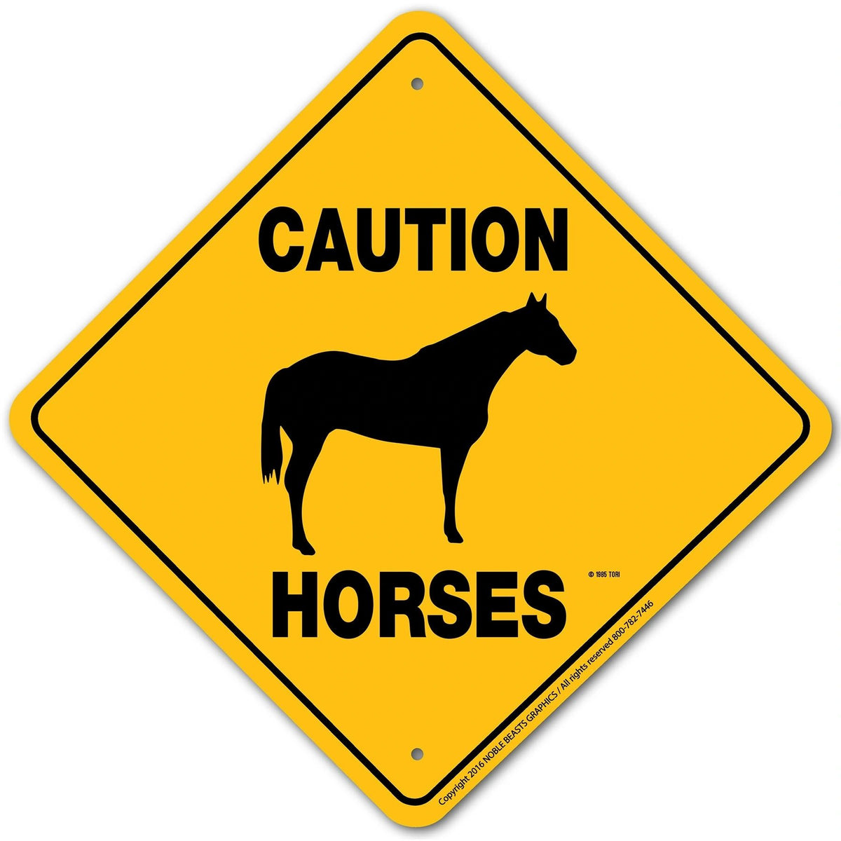 Horses (QH) Caution Sign Aluminum 12 in X 12 in #21328