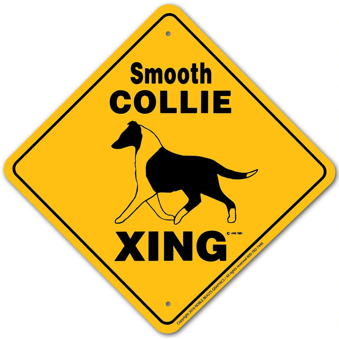 Smooth Collie Xing Sign Aluminum 12 in X 12 in #20739