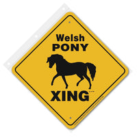 Welsh Pony Xing Sign Aluminum 12 in X 12 in #20701