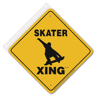 Skater Xing Sign Aluminum 12 in X 12 in #20941