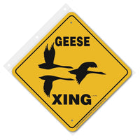 Geese (Wild) Xing Sign Aluminum 12 in X 12 in #20691