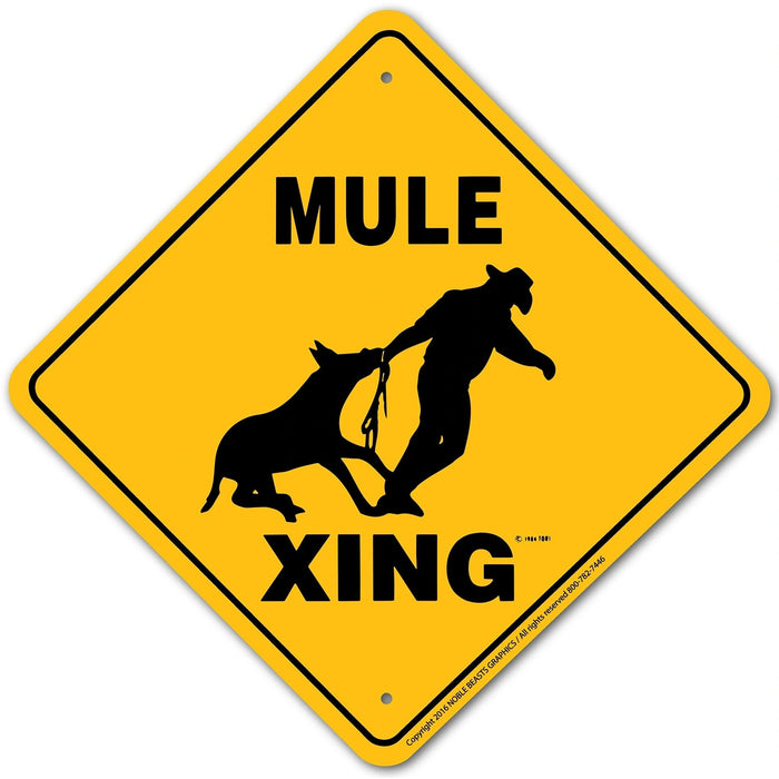 Mule (Balky) Xing Sign Aluminum 12 in X 12 in #20301