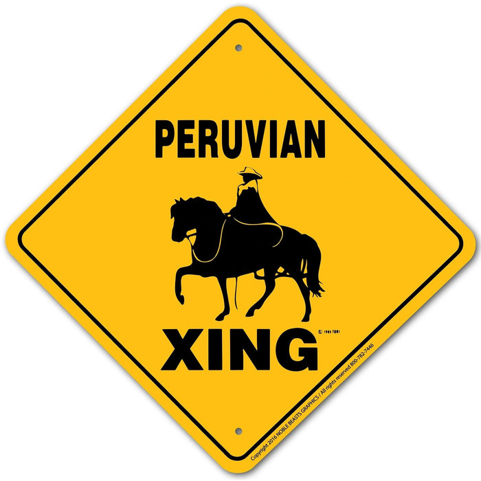 Peruvian Xing Sign Aluminum 12 in X 12 in #20342