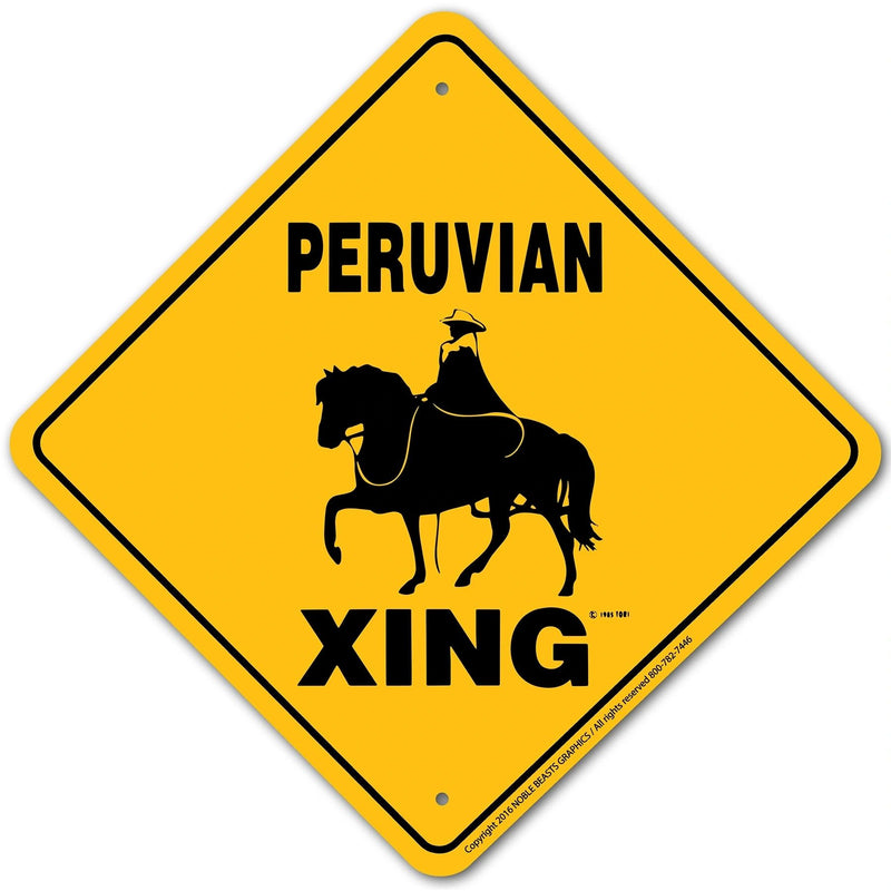 Peruvian Xing Sign Aluminum 12 in X 12 in #20342