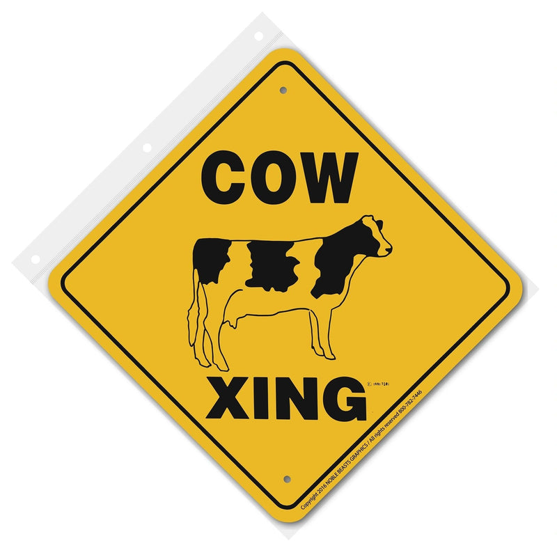 Cow Xing Sign Aluminum 12 in X 12 in #20738