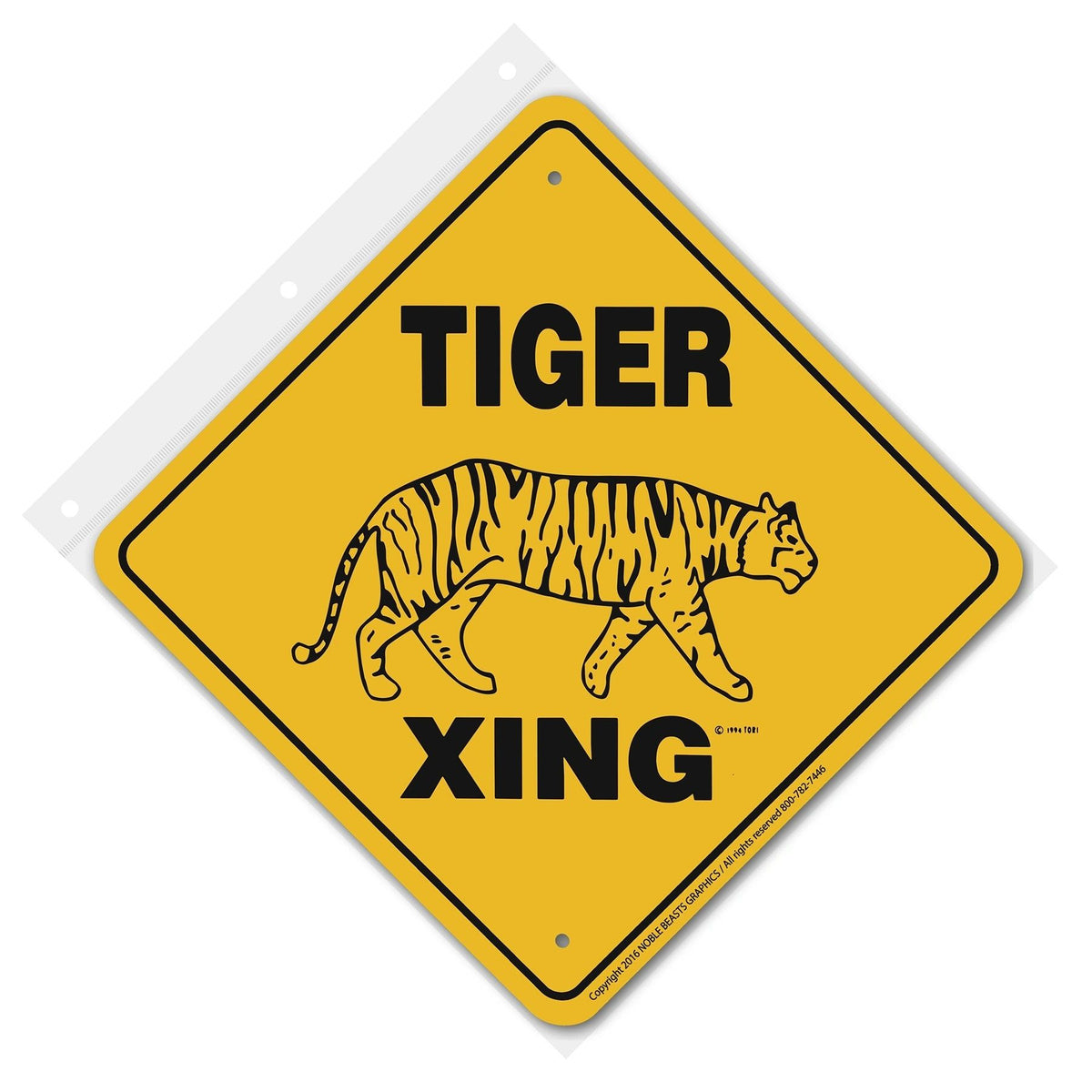 Tiger Xing Sign Aluminum 12 in X 12 in #20780