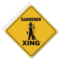 Gardener (Male) Xing Sign Aluminum 12 in X 12 in #20796