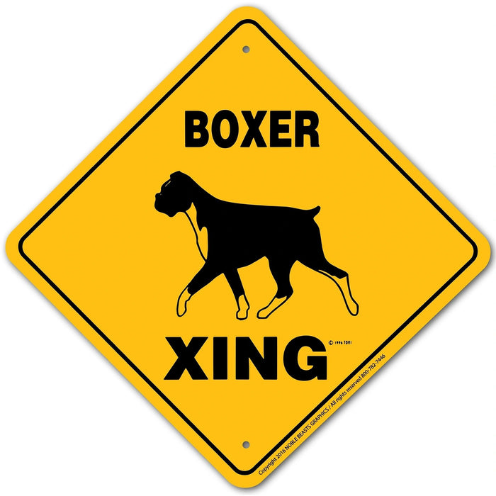 Boxer (Uncropped) Xing Sign Aluminum 12 in X 12 in #20869