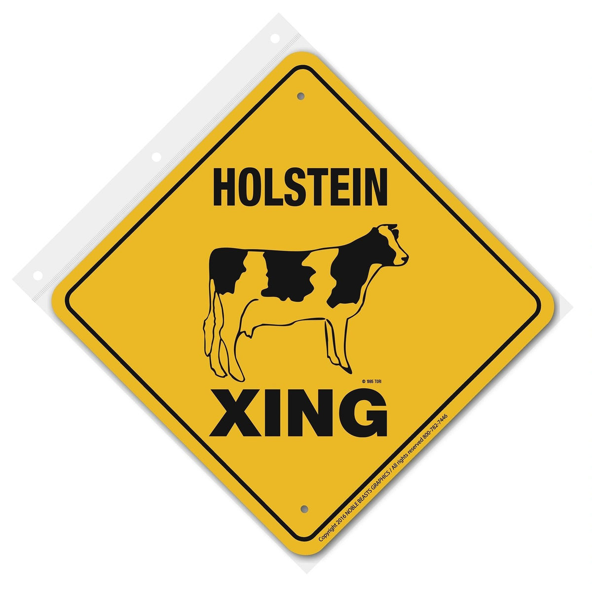 Holstein Xing Sign Aluminum 12 in X 12 in #20705