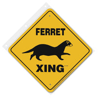 Ferret Xing Sign Aluminum 12 in X 12 in #20742