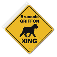 Brussels Griffon Xing Sign Aluminum 12 in X 12 in #20607