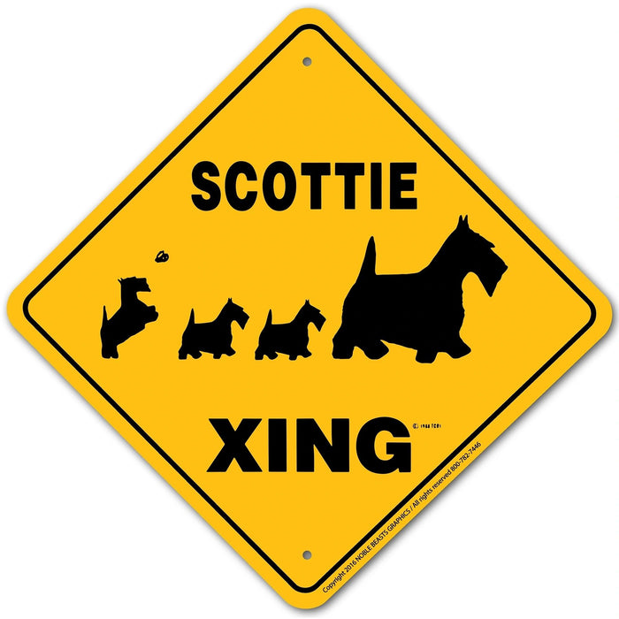 Scottie Xing Sign Aluminum 12 in X 12 in #20440