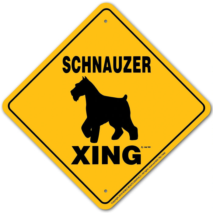 Schnauzer Xing Sign Aluminum 12 in X 12 in #20023