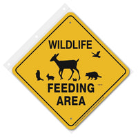 Wildlife Feeding Area Sign Aluminum 12 in X 12 in #947