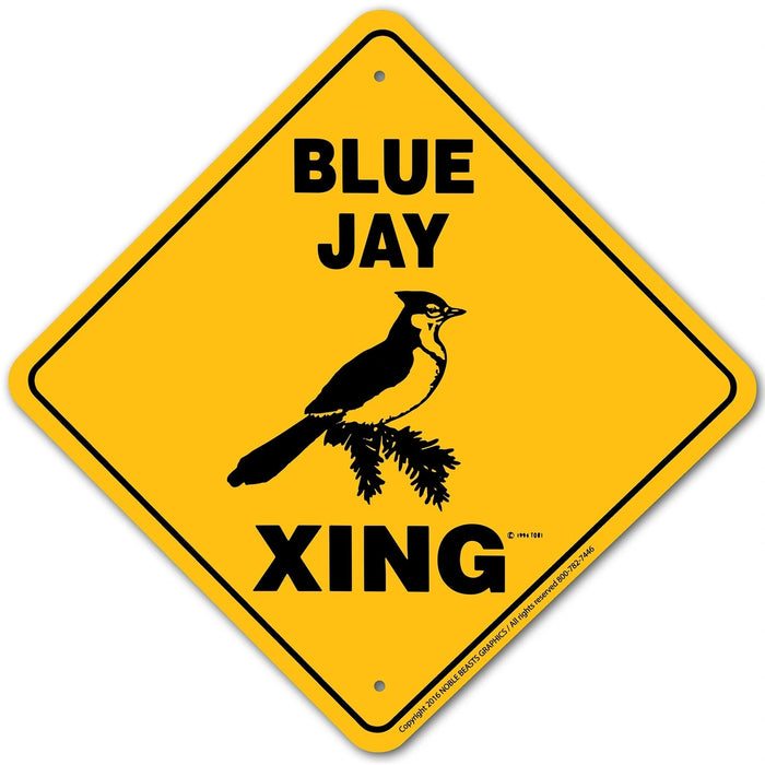 Blue Jay Xing Sign Aluminum 12 in X 12 in #20831