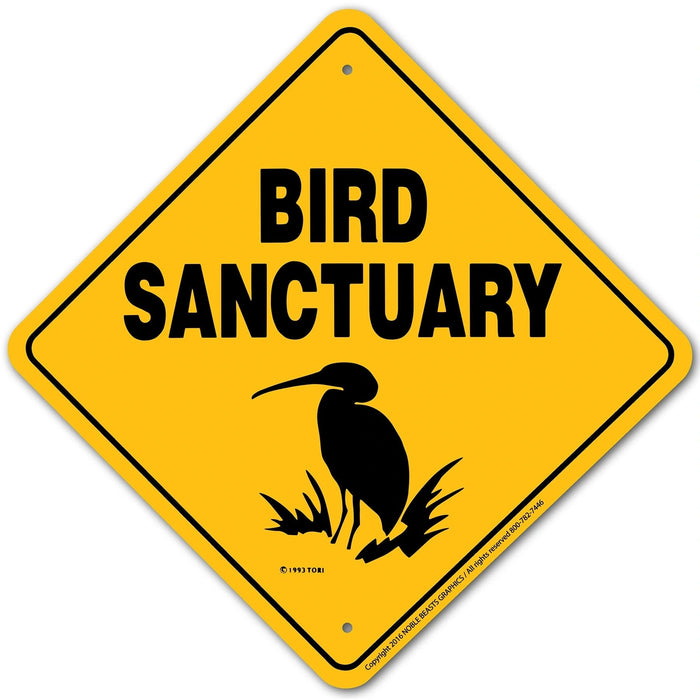 Bird Sanctuary Xing Sign Aluminum 12 in X 12 in #20758