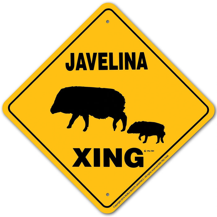 Javelina Xing Sign Aluminum 12 in X 12 in #20908