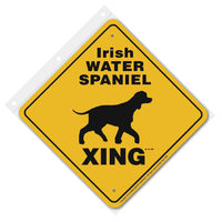 Irish Water Spaniel Xing Sign Aluminum 12 in X 12 in #20637