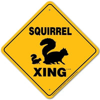 Squirrel Xing Sign Aluminum 12 in X 12 in #20746