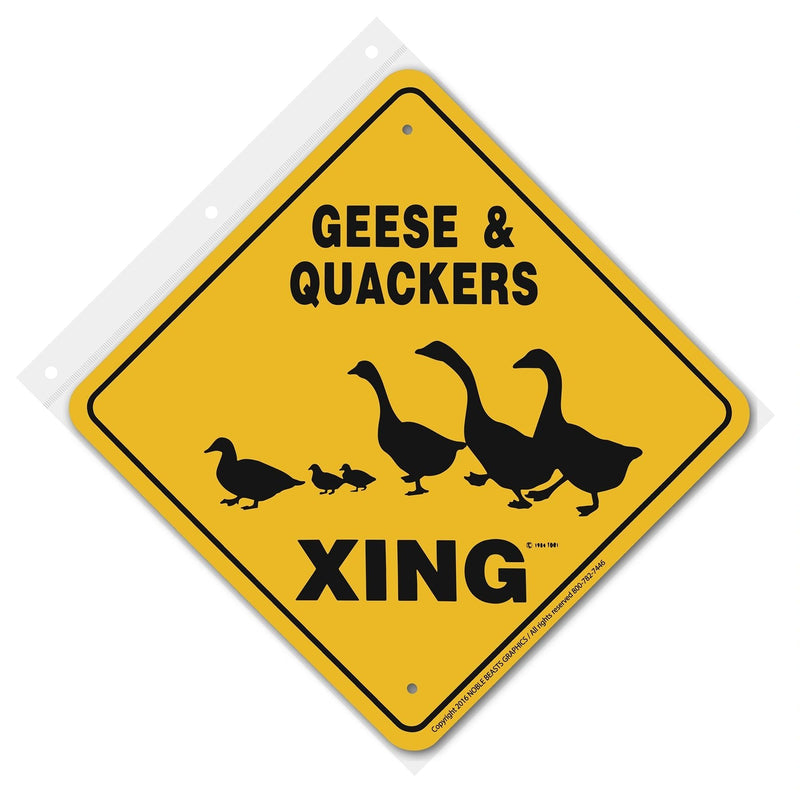 Geese & Quackers Xing Sign Aluminum 12 in X 12 in #20316