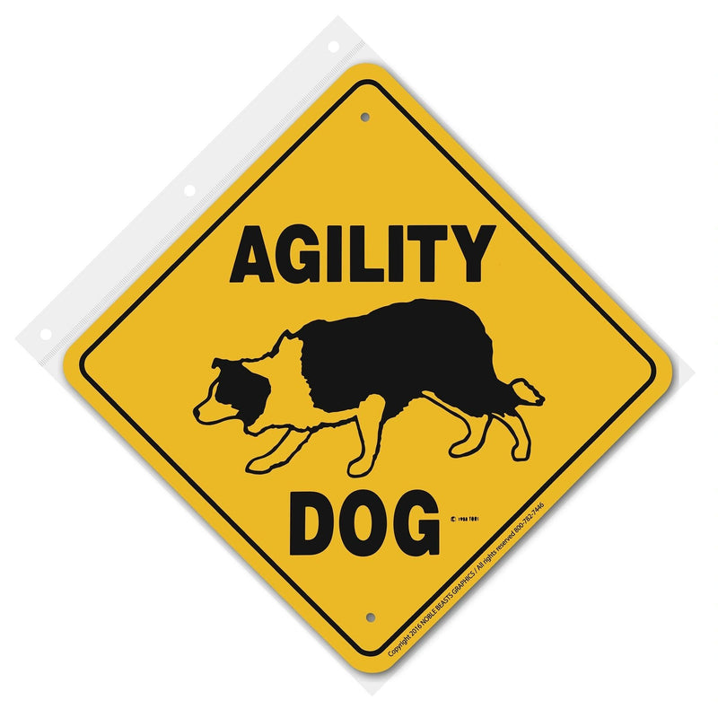 Agility Dog (Border Collie) Xing Sign Aluminum 12 in X 12 in #20102