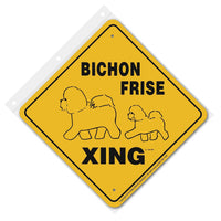 Bichon Frise Xing Sign Aluminum 12 in X 12 in #20486