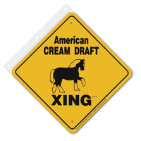 American Cream Draft Xing Sign Aluminum 12 in X 12 in #20834