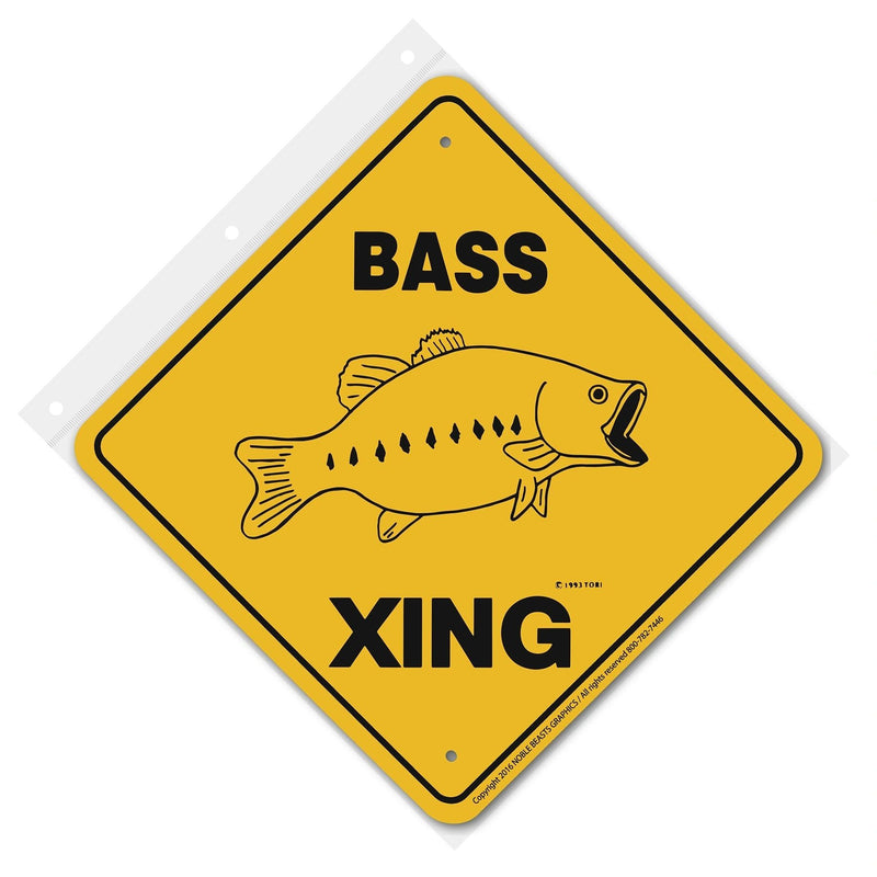 Bass Xing Sign Aluminum 12 in X 12 in #20761