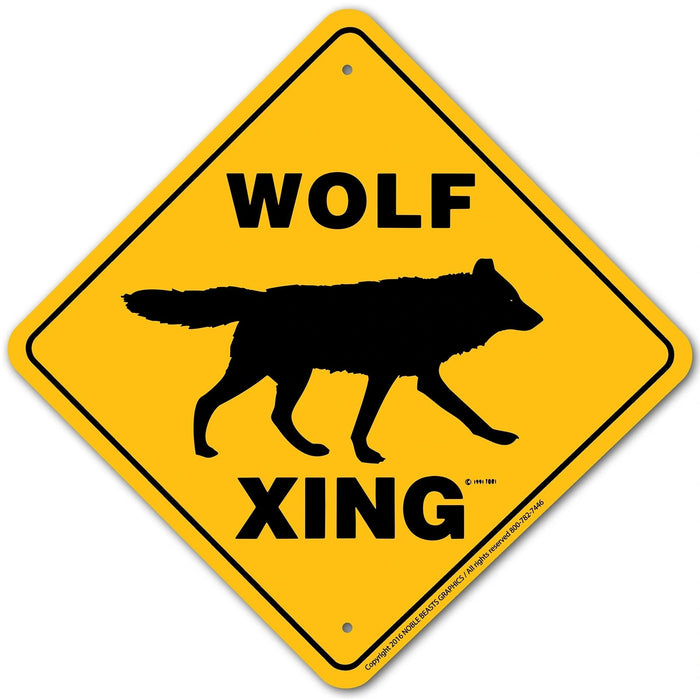 Wolf Xing Sign Aluminum 12 in X 12 in #20678