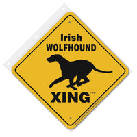 Irish Wolfhound Xing Sign Aluminum 12 in X 12 in #20612