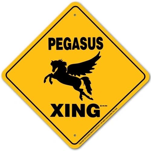 Pegasus Xing Sign Aluminum 12 in X 12 in #20906