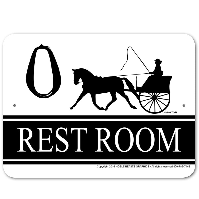 Restroom (Driving) Sign Aluminum 9 in X 12 in #3245425