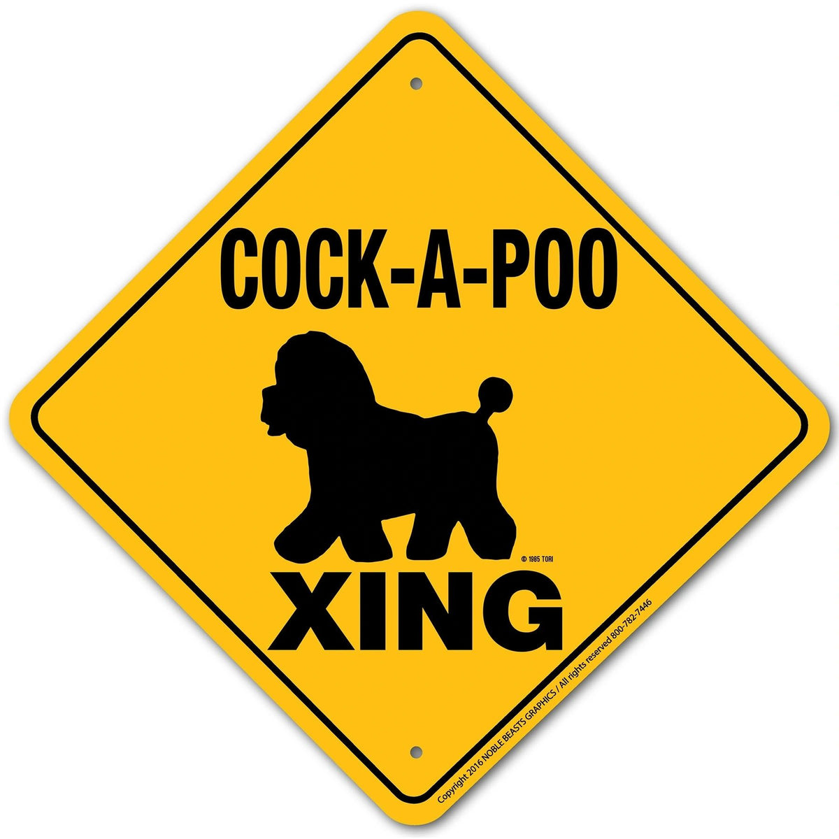 Cock-A-Poo Xing Sign Aluminum 12 in X 12 in #20025