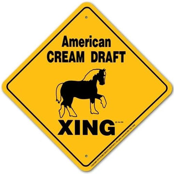American Cream Draft Xing Sign Aluminum 12 in X 12 in #20834