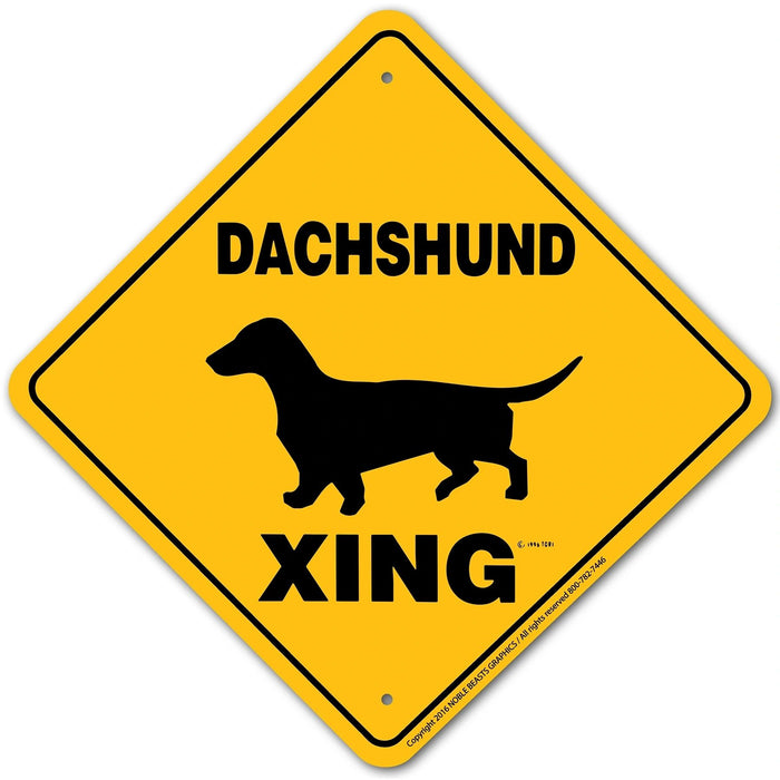 Dachshund (Smooth) Xing Sign Aluminum 12 in X 12 in #20896