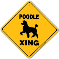 Poodle (Utility Cut) Xing Sign Aluminum 12 in X 12 in #20866