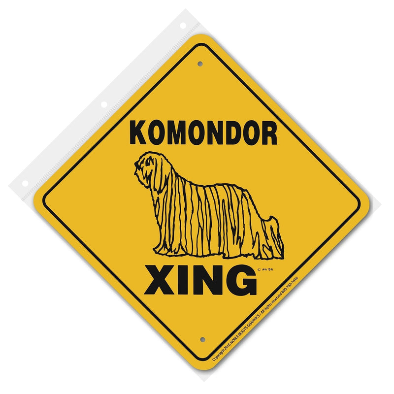 Komondor Xing Sign Aluminum 12 in X 12 in #20645