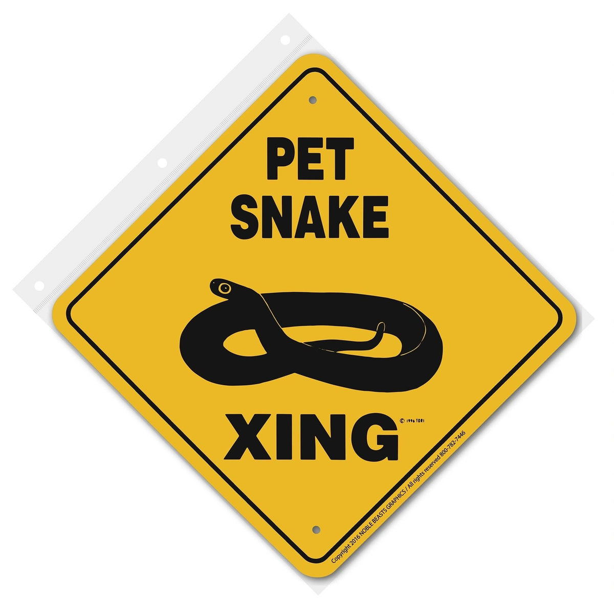 Pet Snake Xing Sign Aluminum 12 in X 12 in #20885