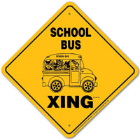 School Bus Xing Sign Aluminum 12 in X 12 in #20888