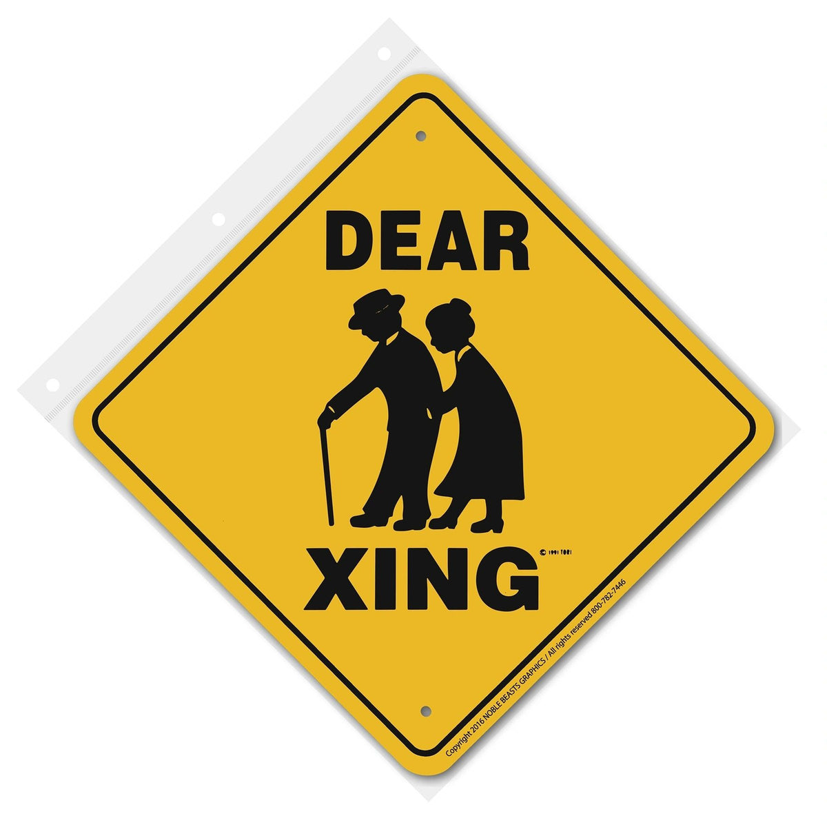 Dear Xing Sign Aluminum 12 in X 12 in #20703