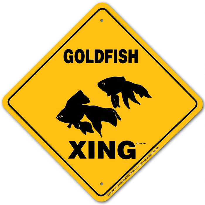 Goldfish Xing Sign Aluminum 12 in X 12 in #20836