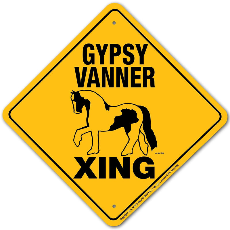 Gypsy Vanner Xing Sign Aluminum 12 in X 12 in #20050