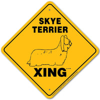 Skye Terrier Xing Sign Aluminum 12 in X 12 in #20649