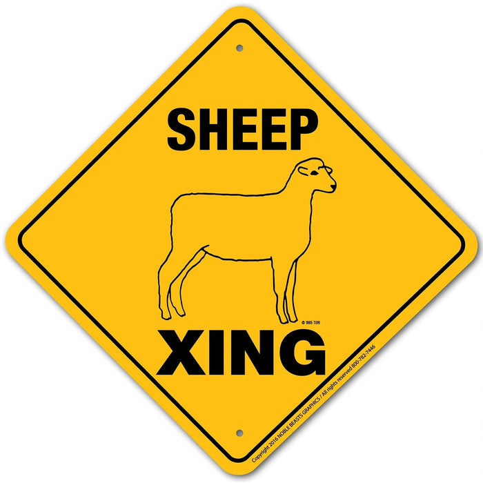 Sheep (Generic White Face) Xing Sign Aluminum 12 in X 12 in #20929