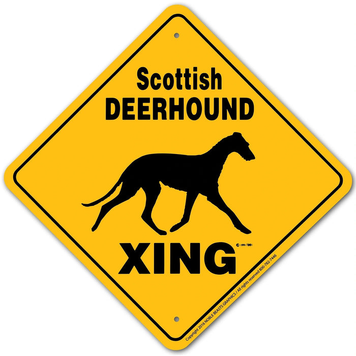 Scottish Deerhound Xing Sign Aluminum 12 in X 12 in #20629