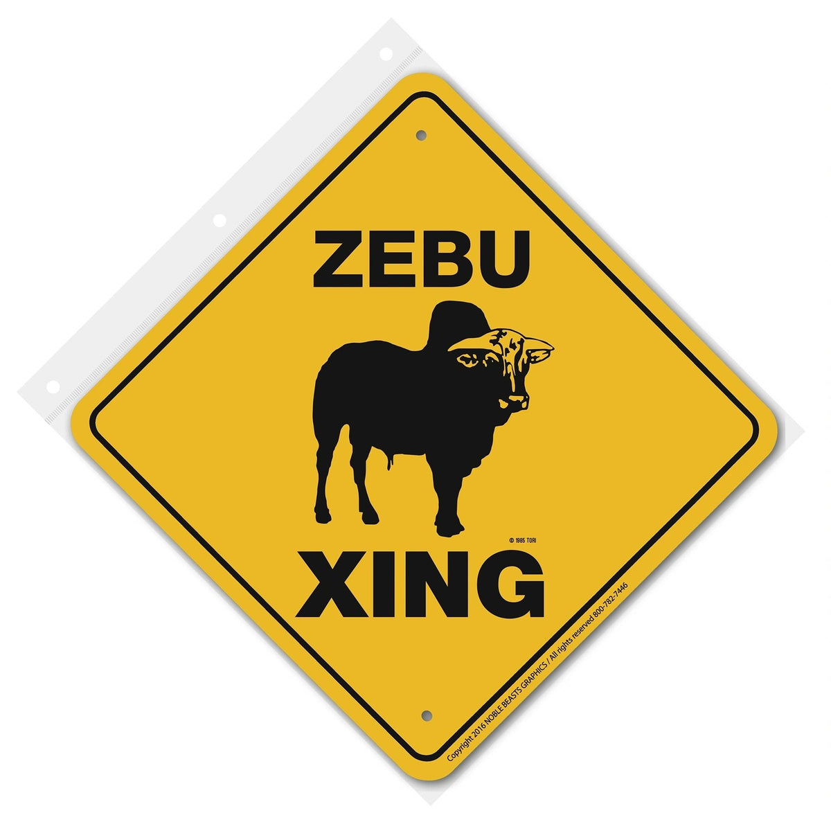 Zebu Xing Sign Aluminum 12 in X 12 in #20721